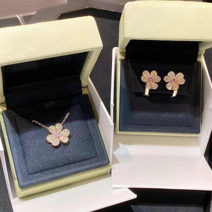 [Glow Muse]FRIVOLE ROSE GOLD FLOWER DIAMOND NECKLACE