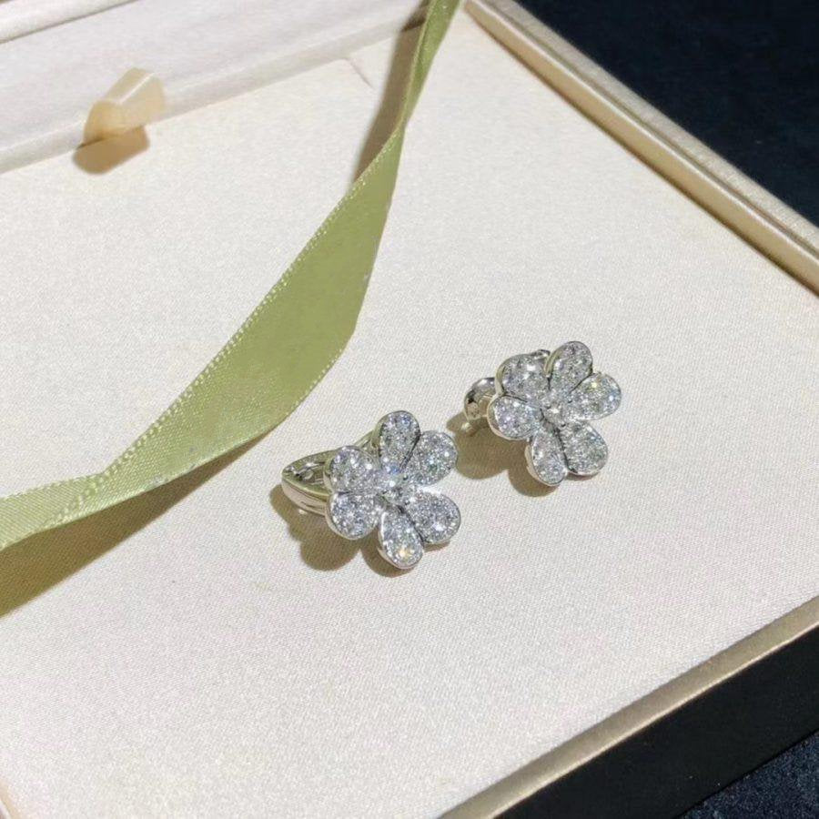 [Glow Muse]FRIVOLE SILVER FLOWER DIAMOND EARRINGS
