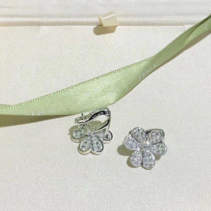 [Glow Muse]FRIVOLE SILVER FLOWER DIAMOND EARRINGS