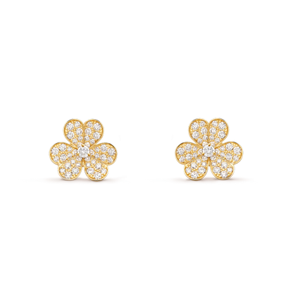 [Glow Muse]FRIVOLE GOLD FLOWER DIAMOND EARRINGS