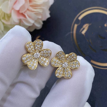 [Glow Muse]FRIVOLE GOLD FLOWER DIAMOND EARRINGS