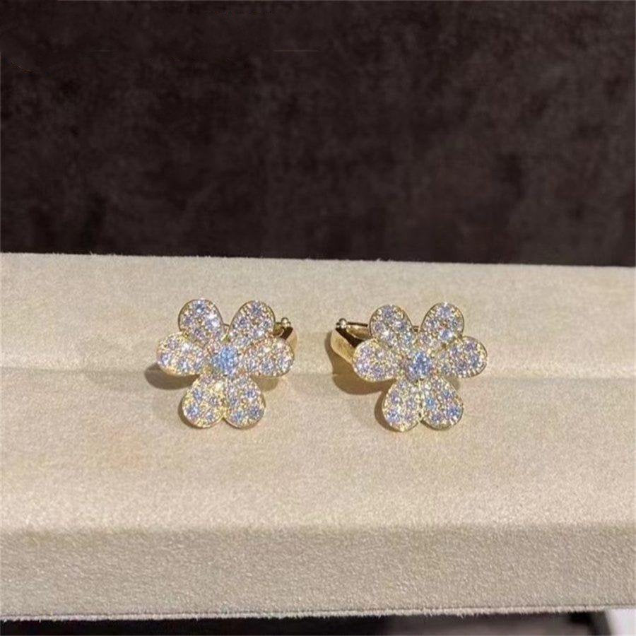 [Glow Muse]FRIVOLE GOLD FLOWER DIAMOND EARRINGS