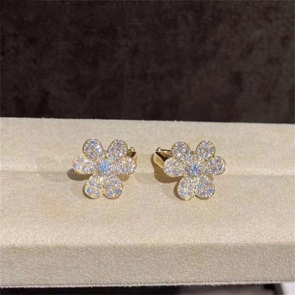 [Glow Muse]FRIVOLE GOLD FLOWER DIAMOND EARRINGS