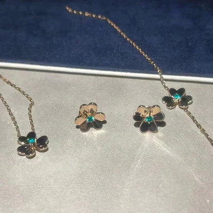 [Glow Muse]FRIVOLE  FLOWER MALACHITE EARRINGS