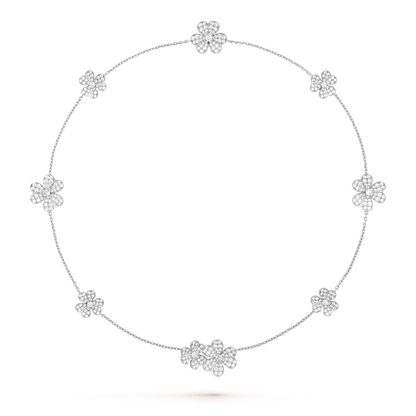 [Glow Muse]FRIVOLE SILVER 9 FLOWERS NECKLACE
