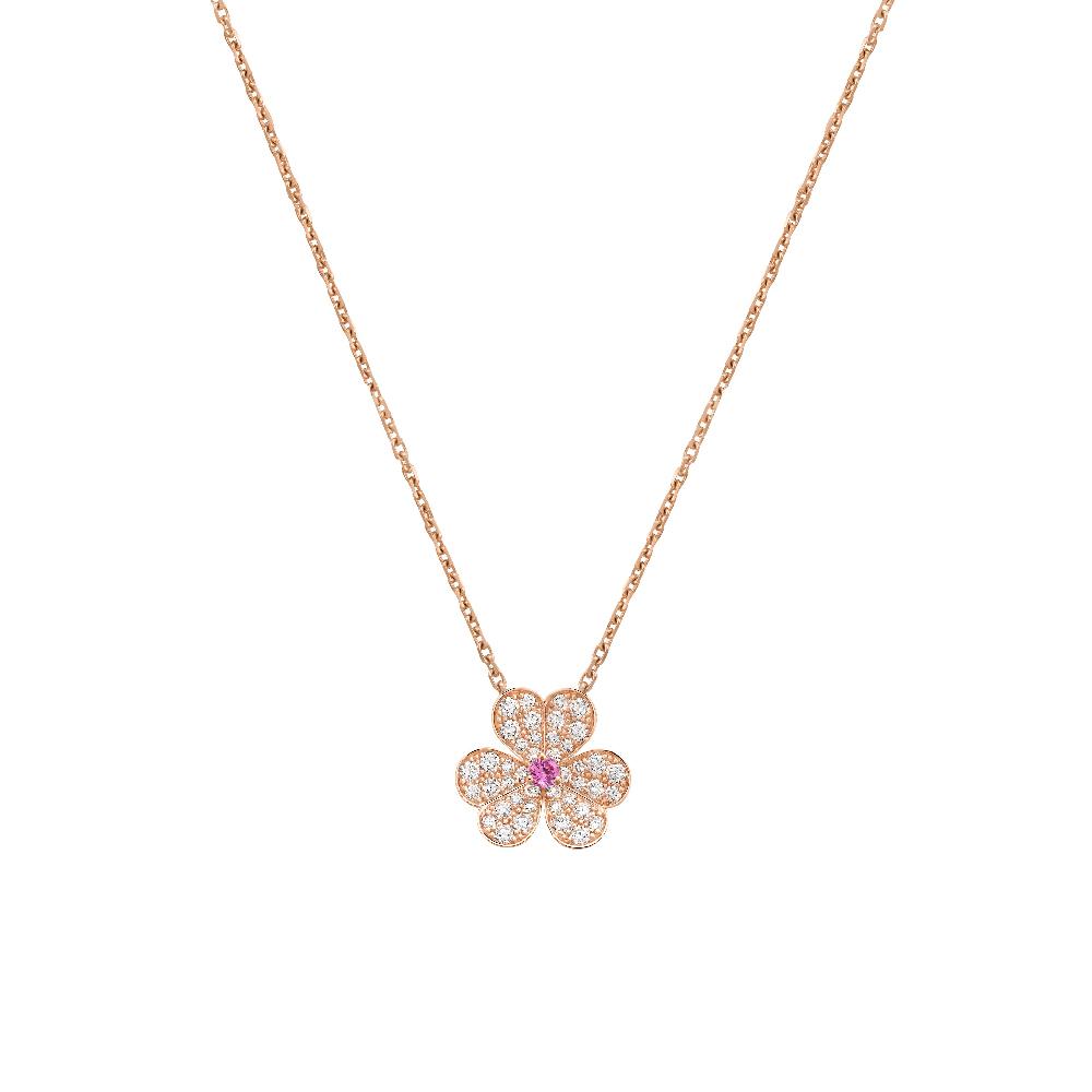 [Glow Muse]FRIVOLE ROSE GOLD FLOWER DIAMOND NECKLACE