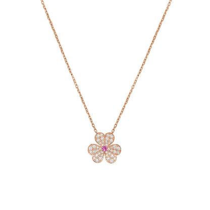 [Glow Muse]FRIVOLE ROSE GOLD FLOWER DIAMOND NECKLACE