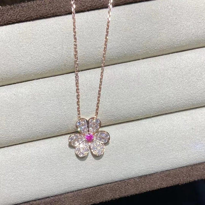 [Glow Muse]FRIVOLE ROSE GOLD FLOWER DIAMOND NECKLACE