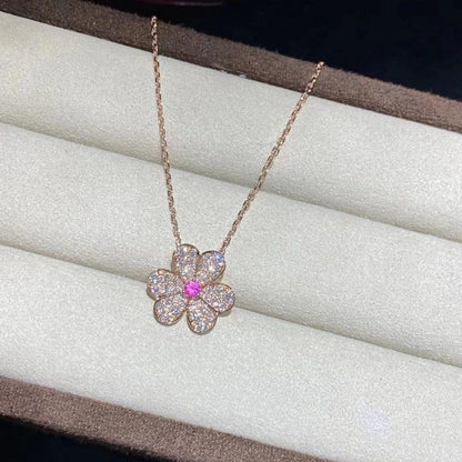 [Glow Muse]FRIVOLE ROSE GOLD FLOWER DIAMOND NECKLACE