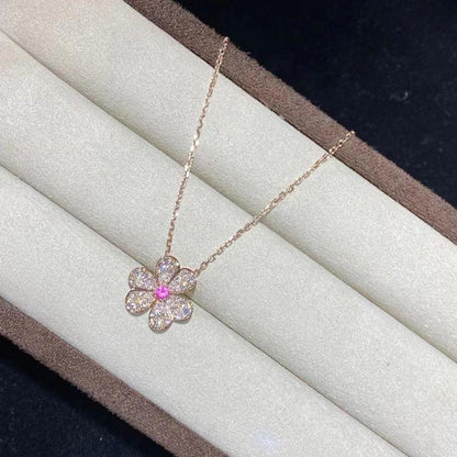 [Glow Muse]FRIVOLE ROSE GOLD FLOWER DIAMOND NECKLACE