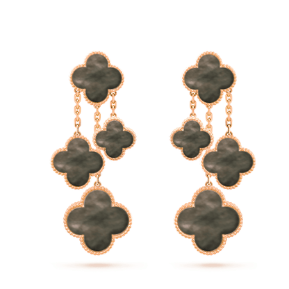 [Glow Muse]CLOVER EARRINGS DARK MOP 4 MOTIFS ROSE GOLD
