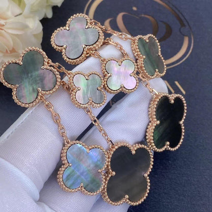[Glow Muse]CLOVER EARRINGS DARK MOP 4 MOTIFS ROSE GOLD