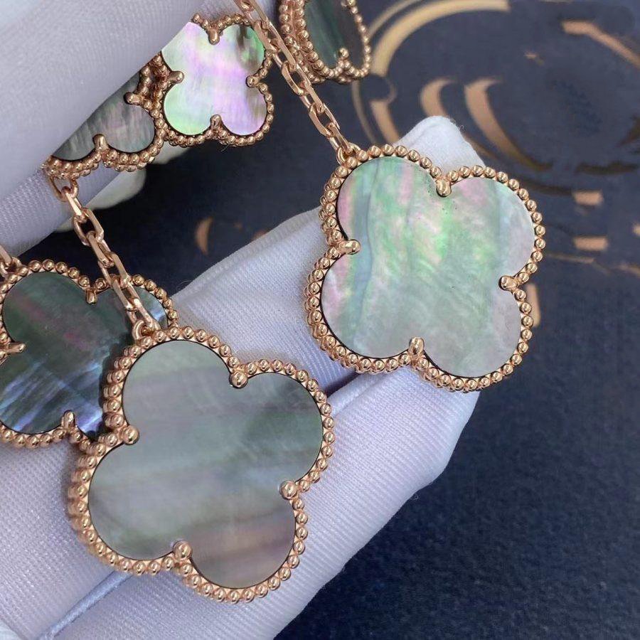 [Glow Muse]CLOVER EARRINGS DARK MOP 4 MOTIFS ROSE GOLD