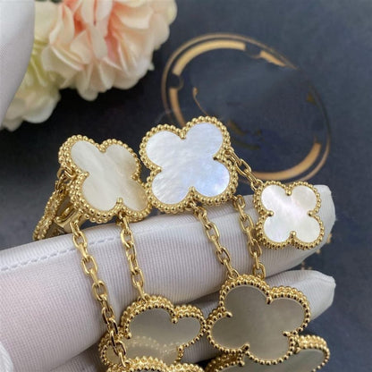 [Glow Muse]CLOVER EARRINGS WHITE MOP 4 MOTIFS GOLD