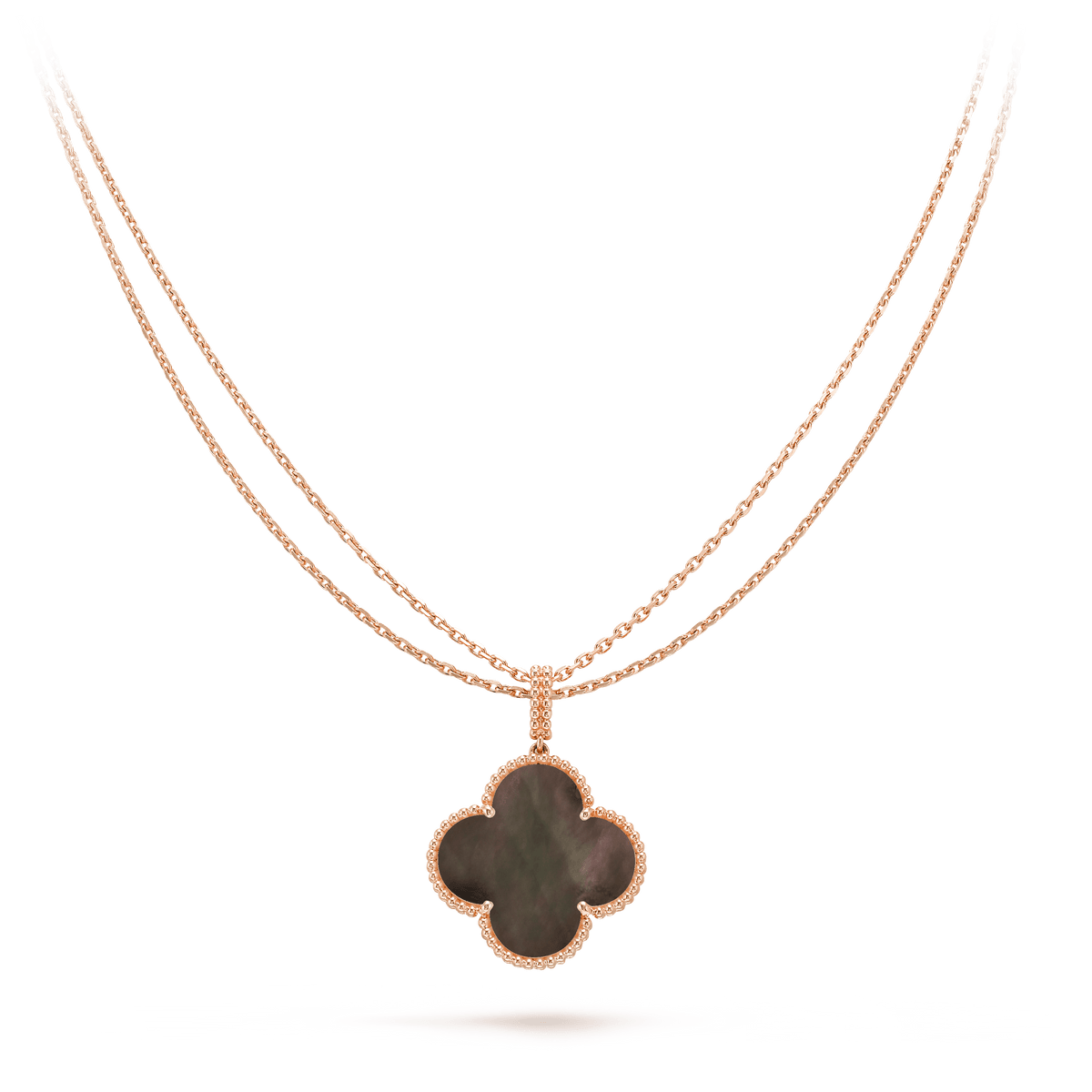 [Glow Muse]CLOVER 25MM GOLD DARK MOP BIG CLOVER NECKLACE