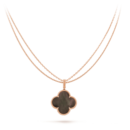 [Glow Muse]CLOVER 25MM GOLD DARK MOP BIG CLOVER NECKLACE