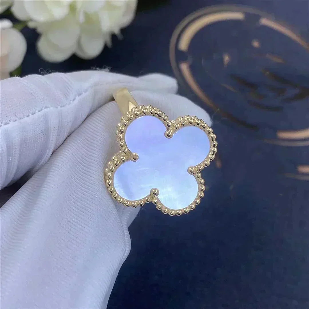 [Glow Muse]CLOVER WHITE MOP RING