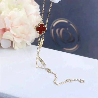 [Glow Muse]CLOVER  CARNELIAN SINGLE FLOWER BRACELET