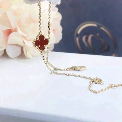 [Glow Muse]CLOVER  CARNELIAN SINGLE FLOWER BRACELET