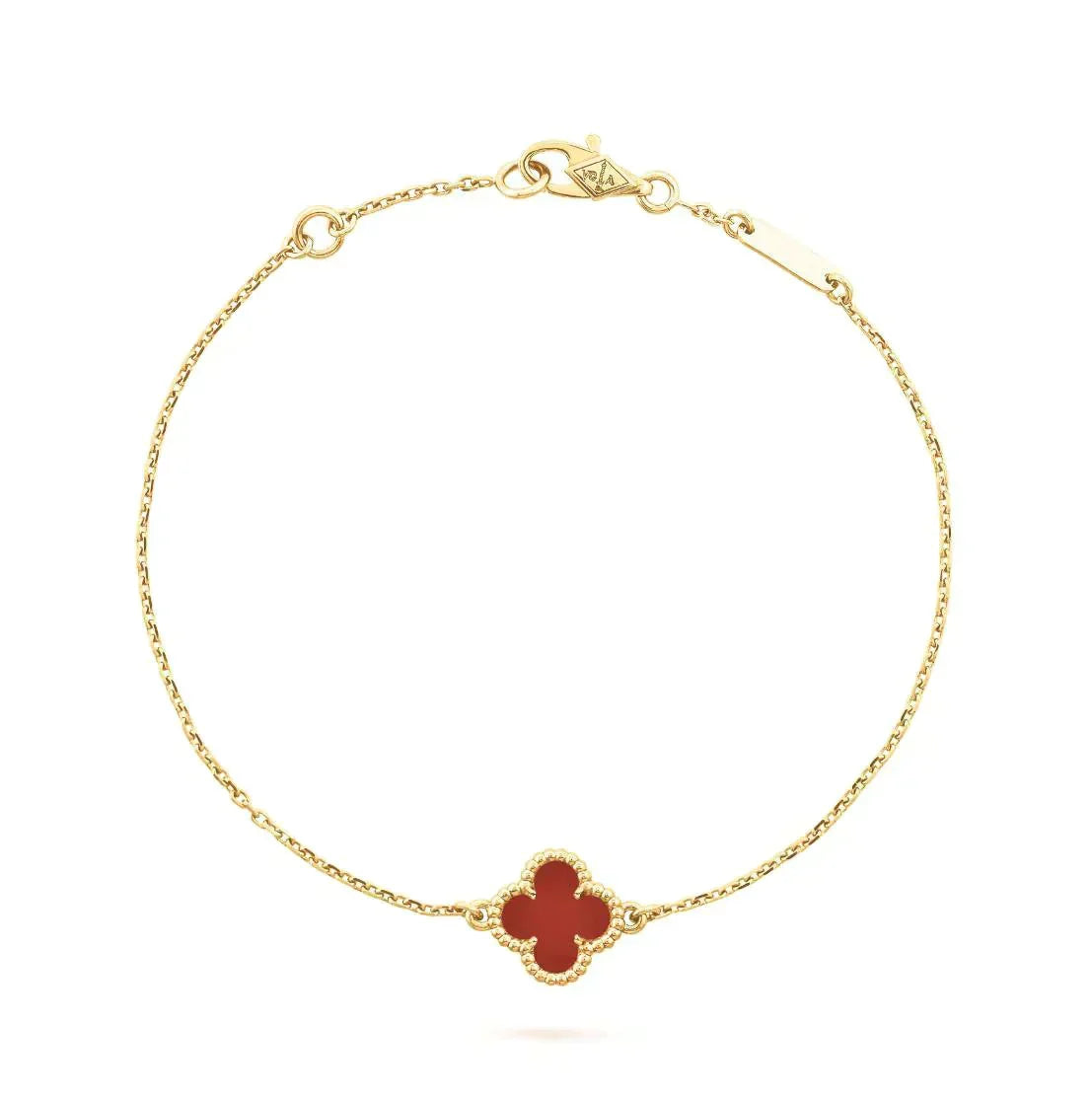 [Glow Muse]CLOVER  CARNELIAN SINGLE FLOWER BRACELET