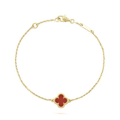 [Glow Muse]CLOVER  CARNELIAN SINGLE FLOWER BRACELET