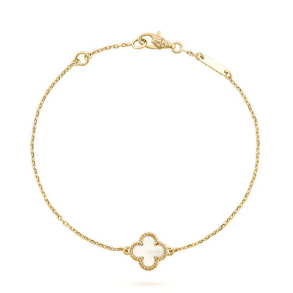 [Glow Muse]CLOVER WHITE MOP SINGLE FLOWER BRACELET