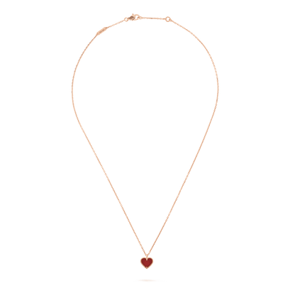 [Glow Muse]SWEET CLOVER CARNELIAN HEART NECKLACE