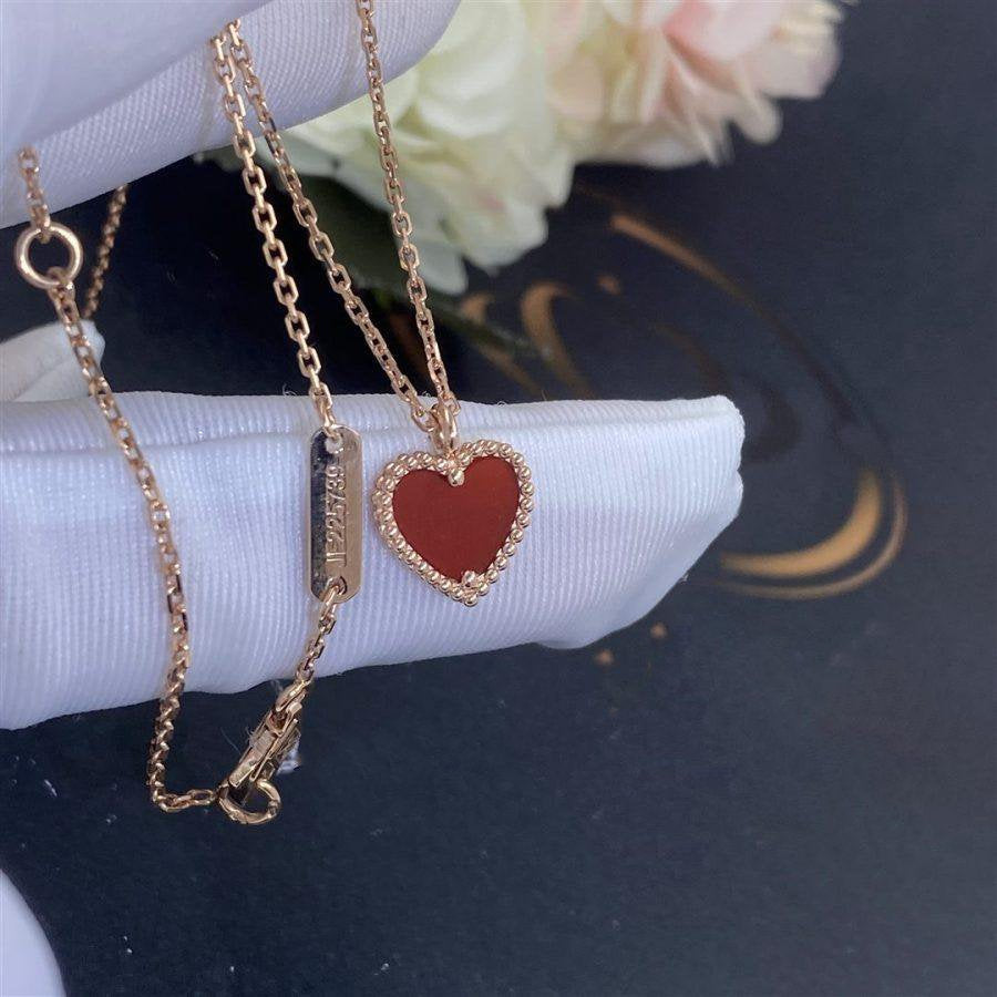 [Glow Muse]SWEET CLOVER CARNELIAN HEART NECKLACE