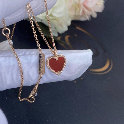 [Glow Muse]SWEET CLOVER CARNELIAN HEART NECKLACE