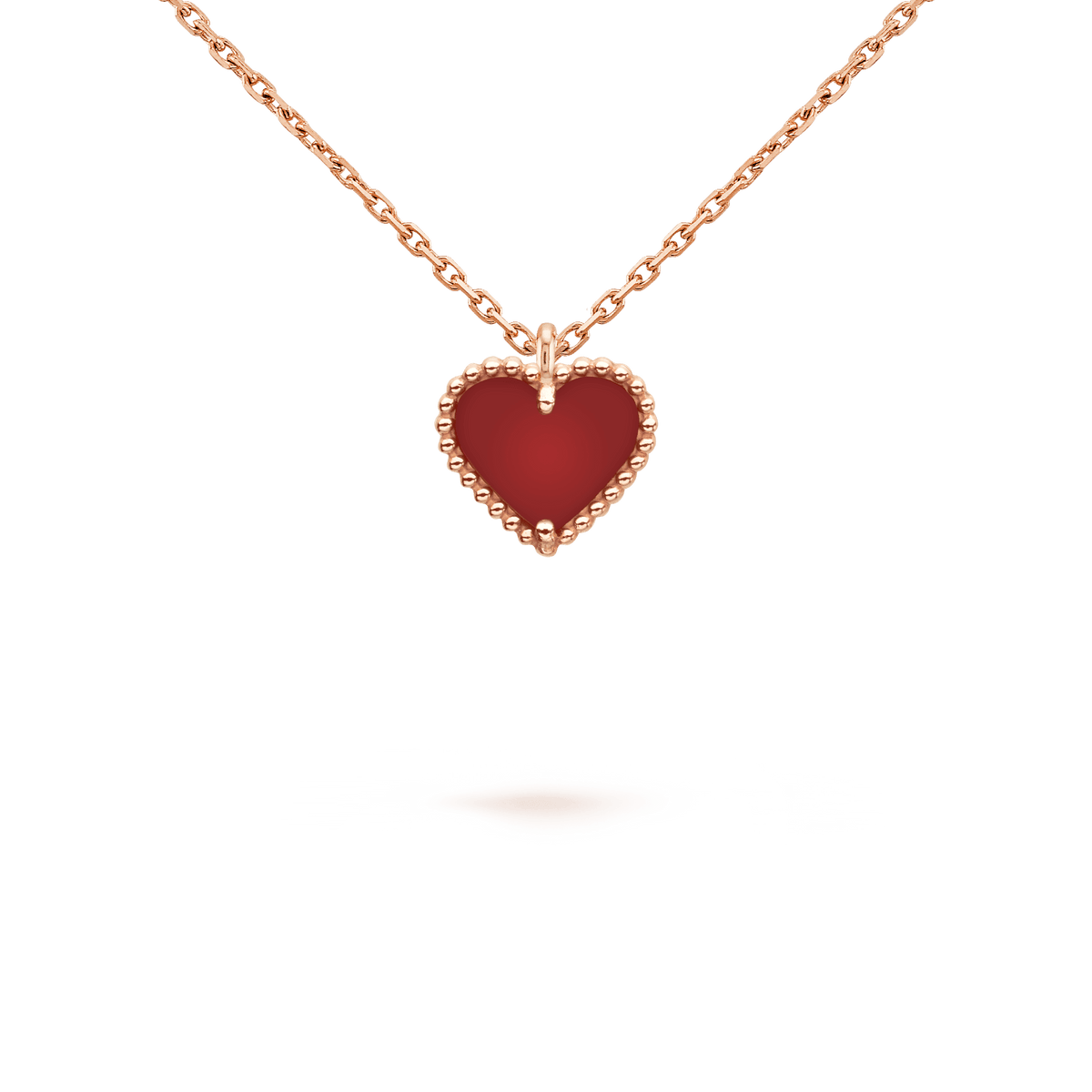 [Glow Muse]SWEET CLOVER CARNELIAN HEART NECKLACE