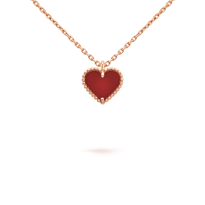 [Glow Muse]SWEET CLOVER CARNELIAN HEART NECKLACE