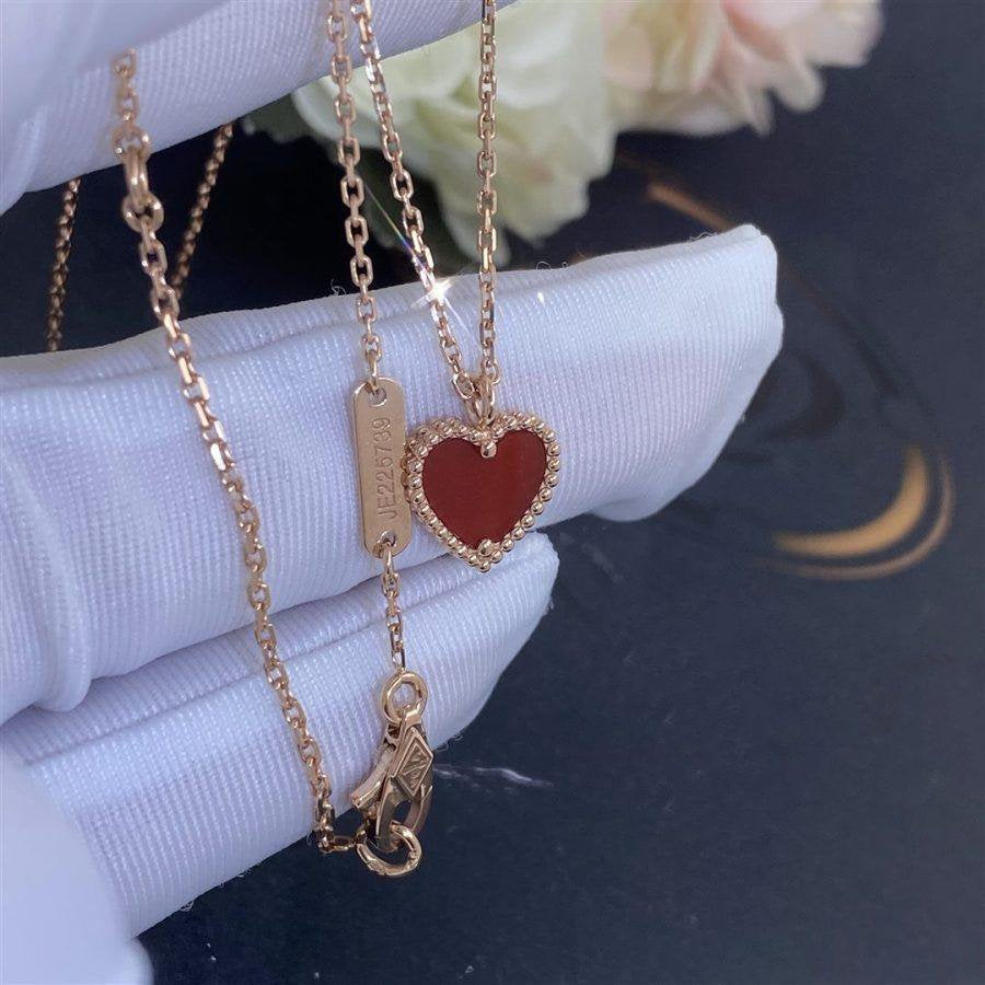 [Glow Muse]SWEET CLOVER CARNELIAN HEART NECKLACE