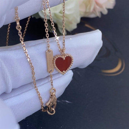 [Glow Muse]SWEET CLOVER CARNELIAN HEART NECKLACE