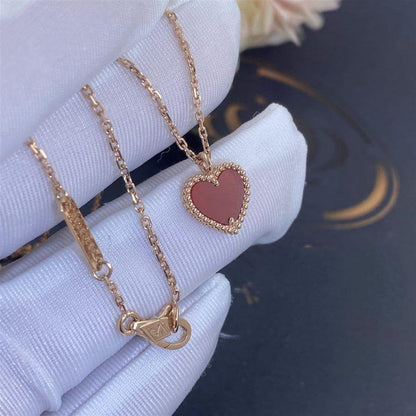 [Glow Muse]SWEET CLOVER CARNELIAN HEART NECKLACE