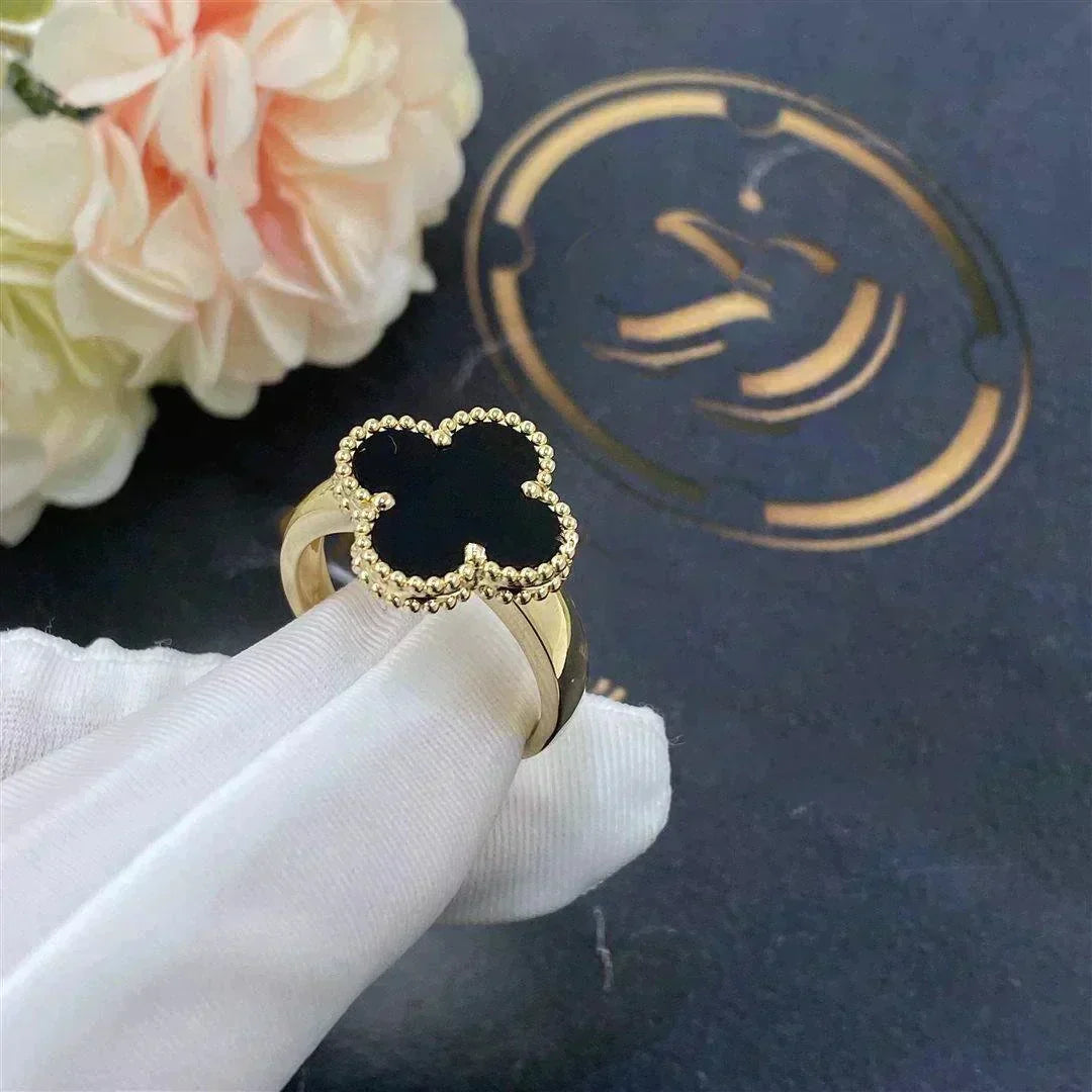 [Glow Muse]CLOVER ONYX RING