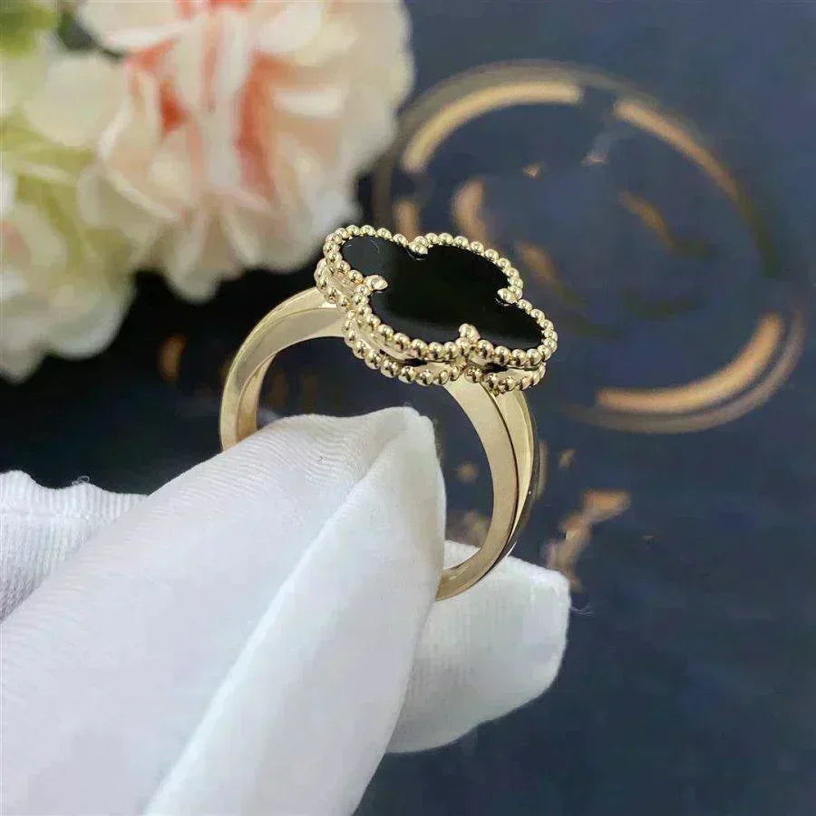 [Glow Muse]CLOVER ONYX RING