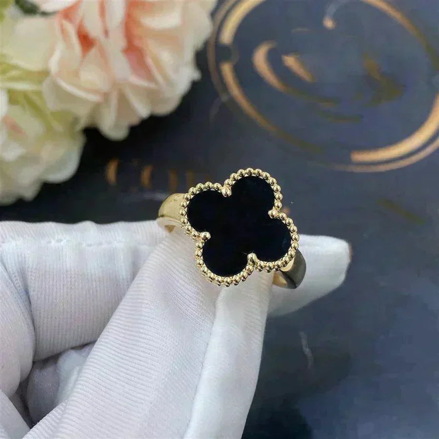 [Glow Muse]CLOVER ONYX RING