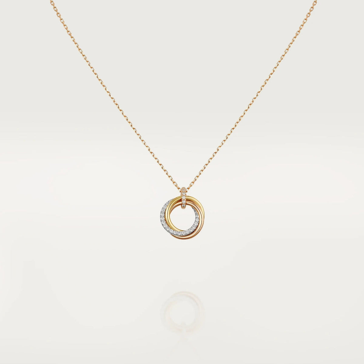 [Glow Muse]TRINITY NECKLACE SILVER GOLD PINK GOLD DIAMONDS