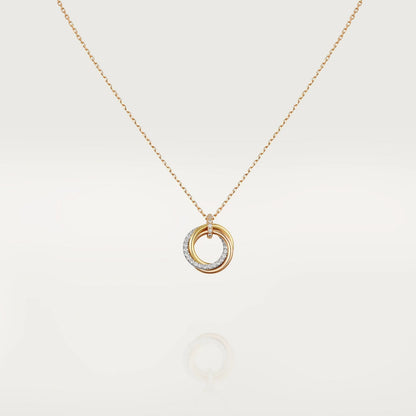[Glow Muse]TRINITY NECKLACE SILVER GOLD PINK GOLD DIAMONDS