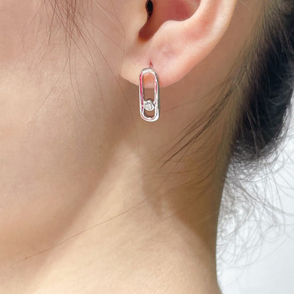 [Glow Muse]MOVE UNO SMALL 1 DIAMOND EARRINGS