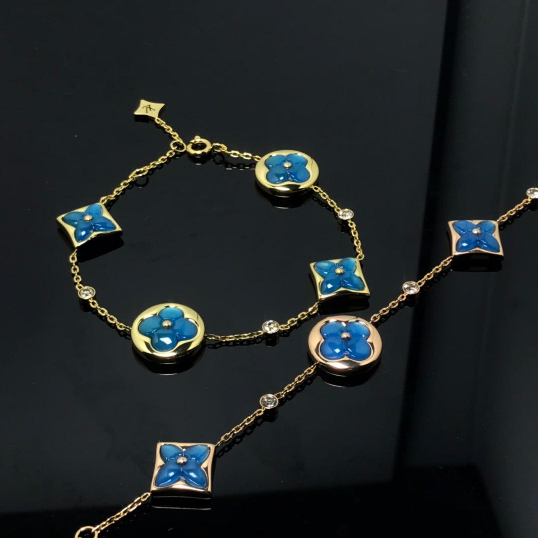 [Glow Muse]STAR AND SUN 4 MOTIF BLUE BRACELET