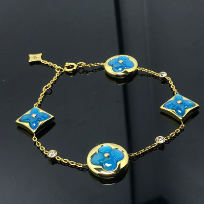 [Glow Muse]STAR AND SUN 4 MOTIF BLUE BRACELET