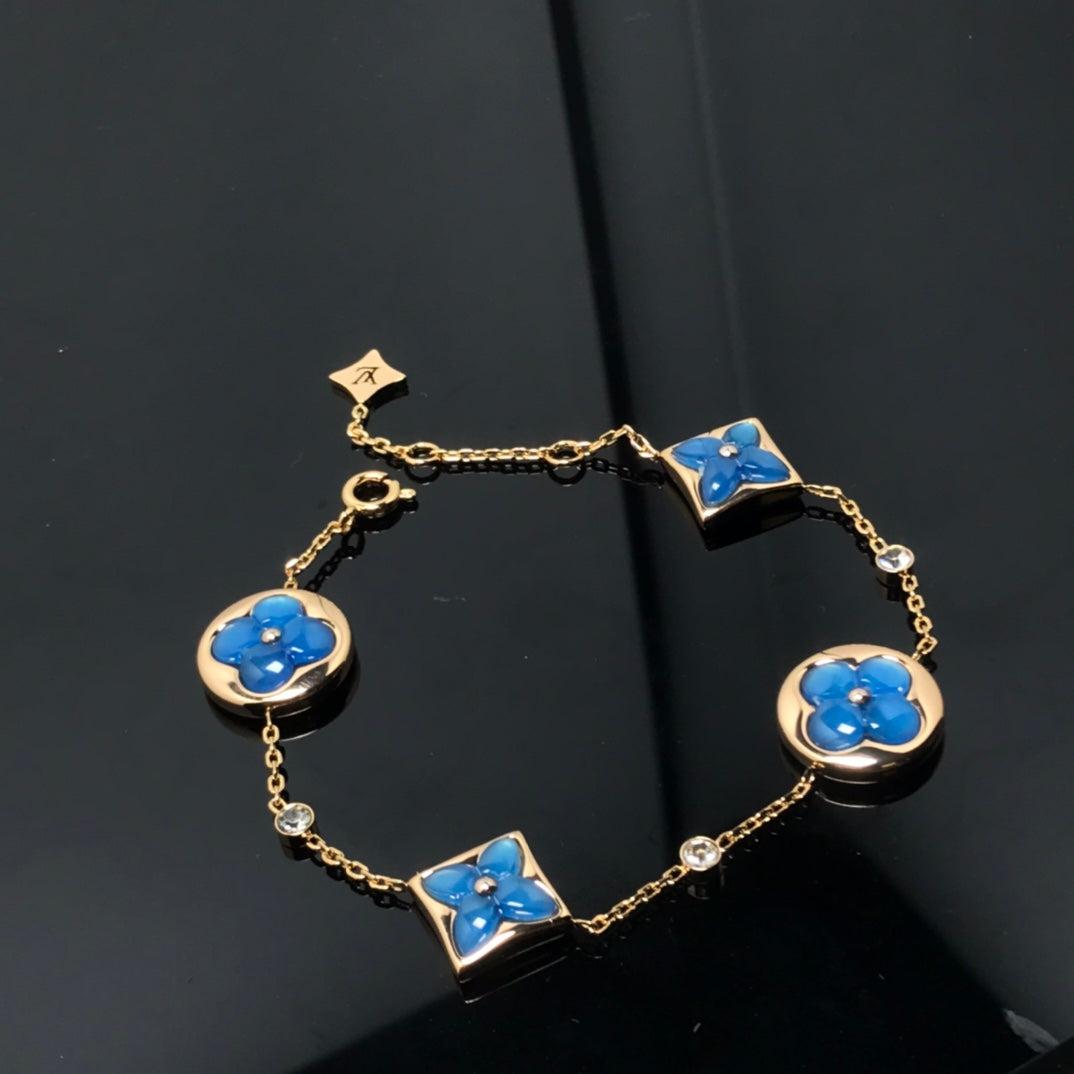 [Glow Muse]STAR AND SUN 4 MOTIF BLUE BRACELET