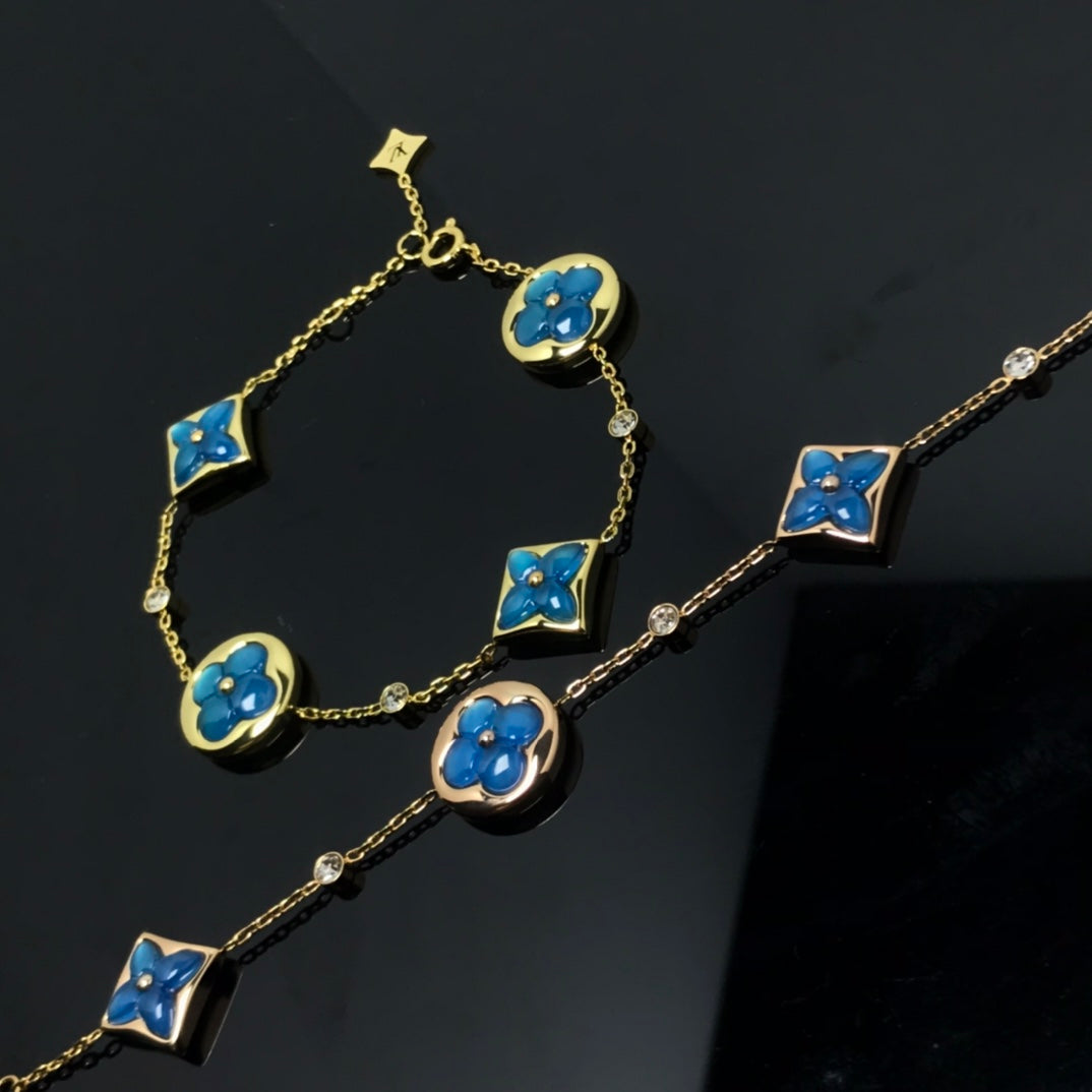 [Glow Muse]STAR AND SUN 4 MOTIF BLUE BRACELET
