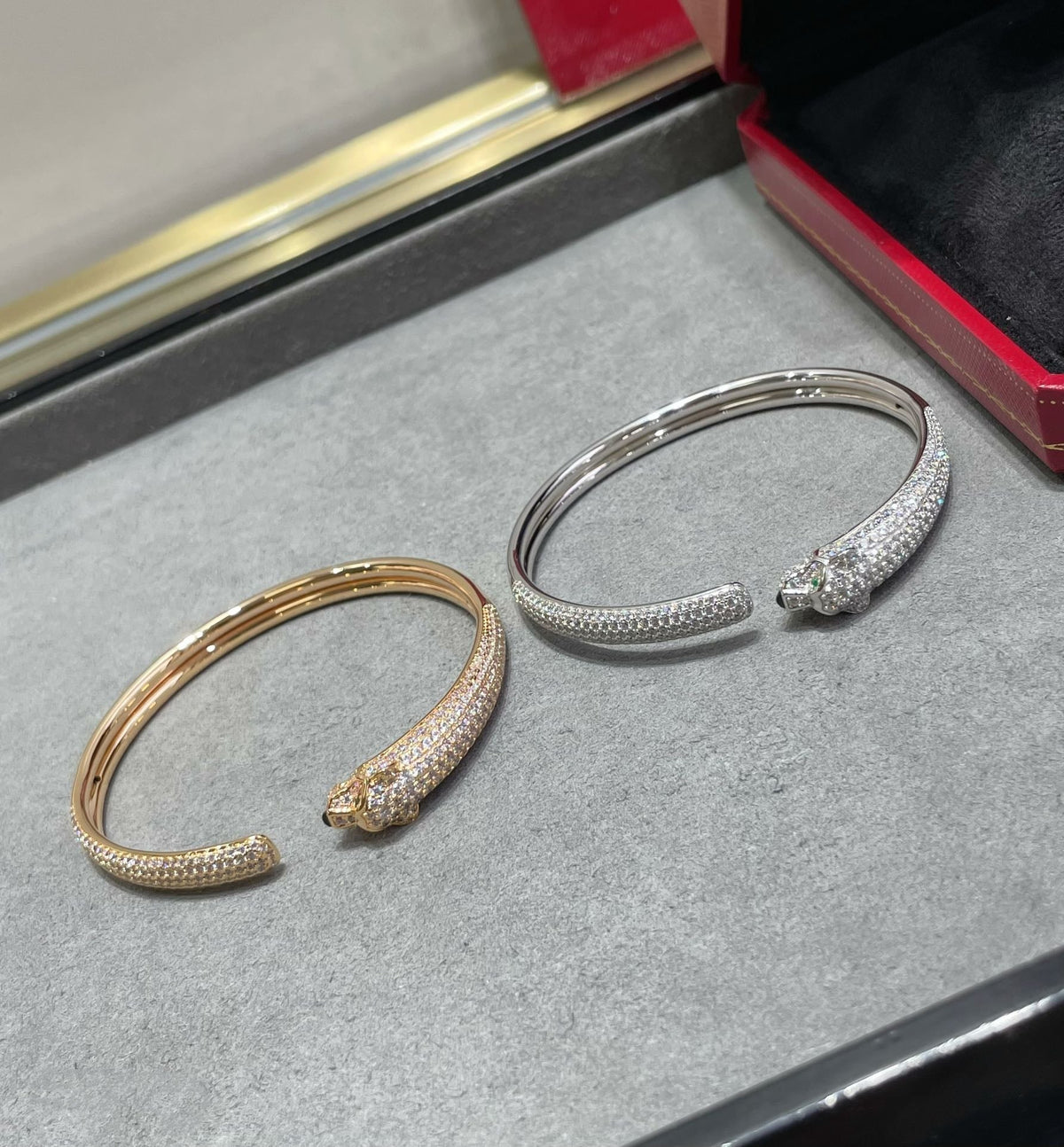 [Glow Muse]PANTHERE FULL DIAMOND OPEN BRACELET