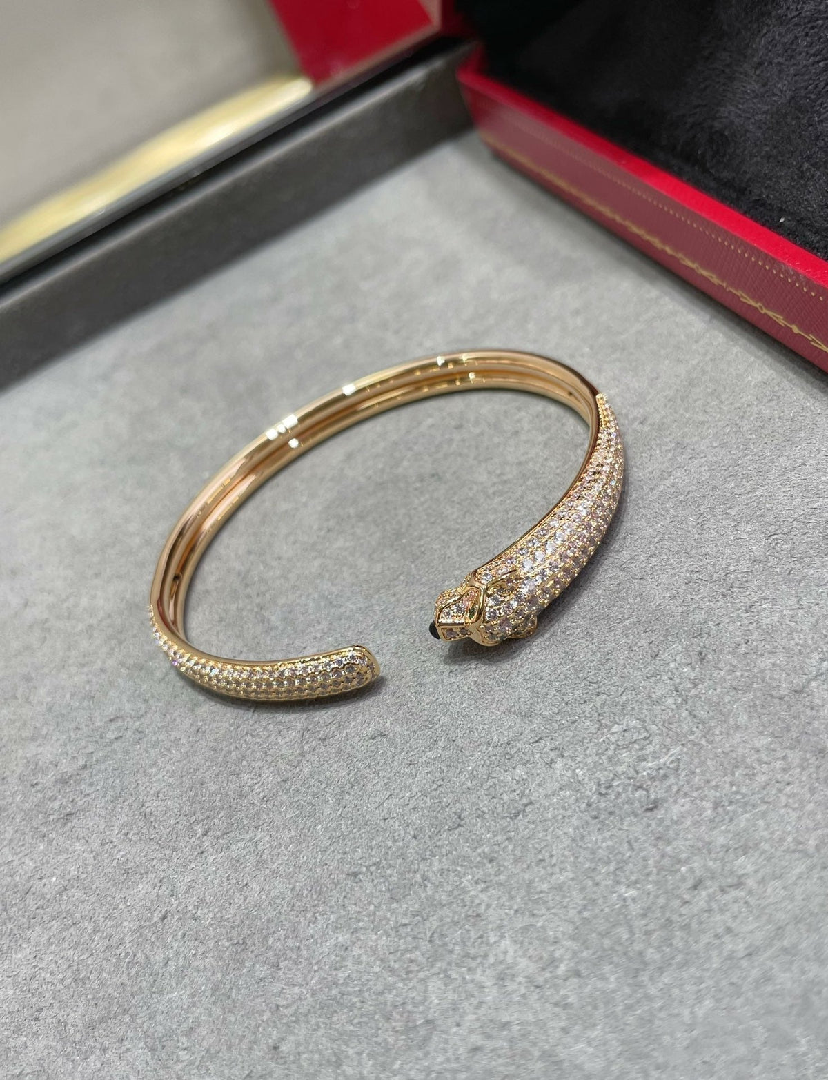 [Glow Muse]PANTHERE FULL DIAMOND OPEN BRACELET