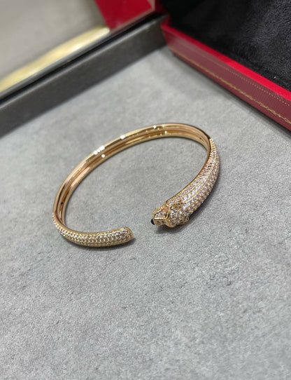 [Glow Muse]PANTHERE FULL DIAMOND OPEN BRACELET