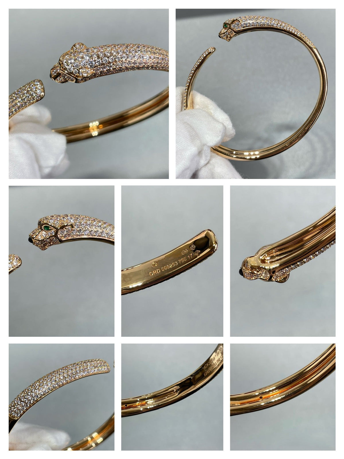 [Glow Muse]PANTHERE FULL DIAMOND OPEN BRACELET