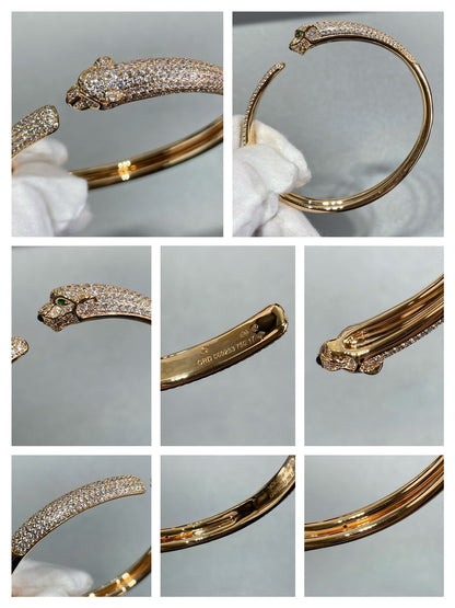 [Glow Muse]PANTHERE FULL DIAMOND OPEN BRACELET