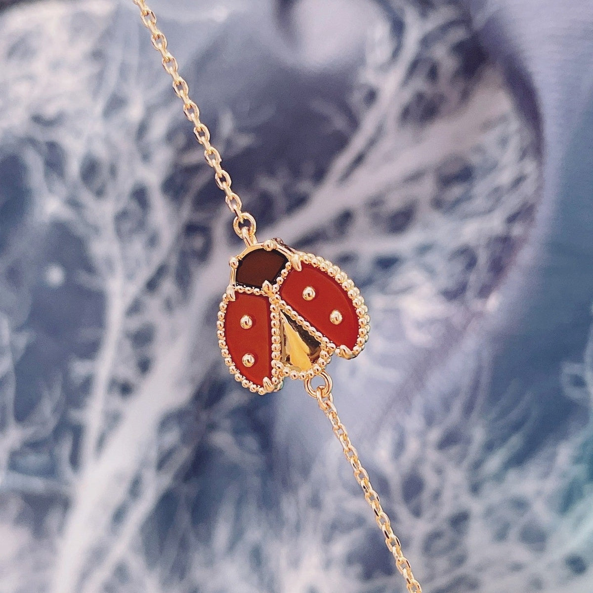 [Glow Muse]LUCKY SPRING 1 MOTIF PINK GOLD BRACELET